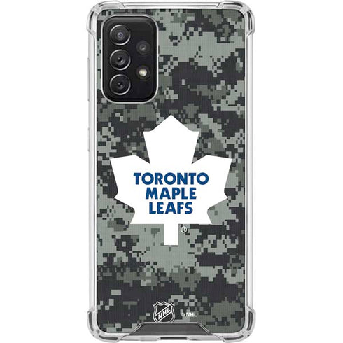 NHL Toronto Maple Leafs Camo Galaxy A72 5G Clear Case