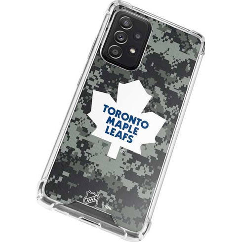 NHL Toronto Maple Leafs Camo Galaxy A72 5G Clear Case