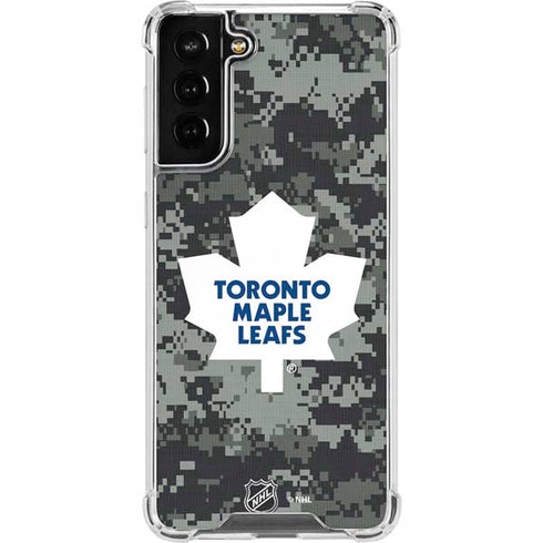 NHL Toronto Maple Leafs Camo Galaxy S21 FE Clear Case