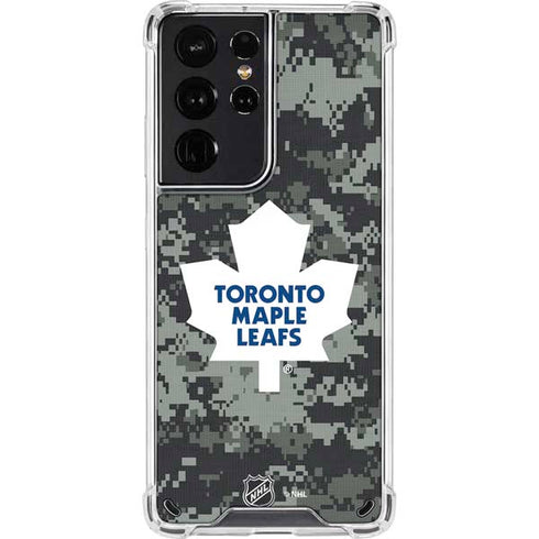 NHL Toronto Maple Leafs Camo Galaxy S21 Ultra 5G Clear Case