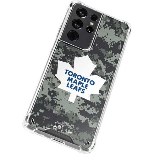 NHL Toronto Maple Leafs Camo Galaxy S21 Ultra 5G Clear Case