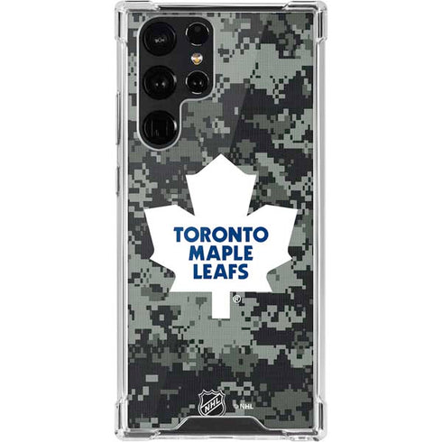 NHL Toronto Maple Leafs Camo Galaxy S22 Ultra Clear Case