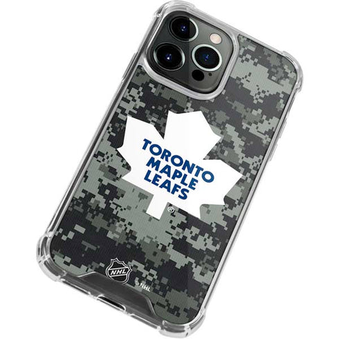NHL Toronto Maple Leafs Camo iPhone 13 Pro Clear Case