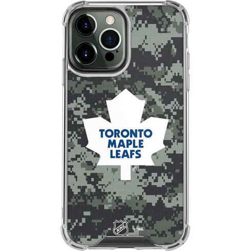 NHL Toronto Maple Leafs Camo iPhone 13 Pro Max Clear Case