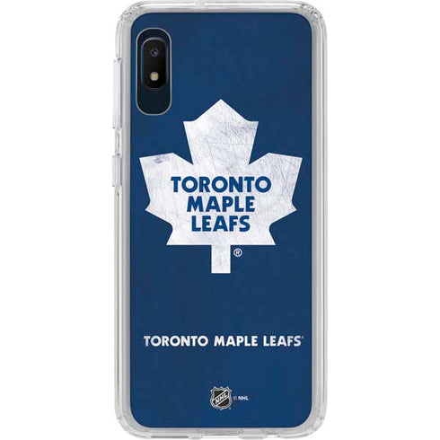 NHL Toronto Maple Leafs Distressed Galaxy A10e Clear Case