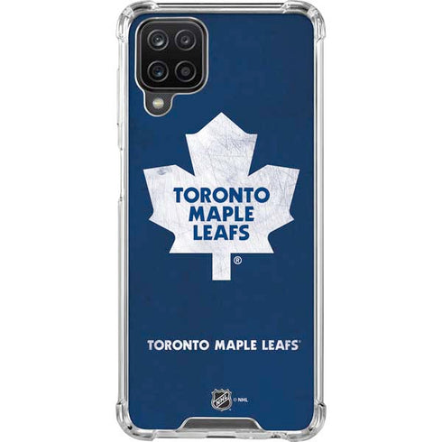 NHL Toronto Maple Leafs Distressed Galaxy A12 Clear Case