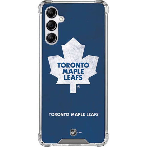 NHL Toronto Maple Leafs Distressed Galaxy A14 5G Clear Case
