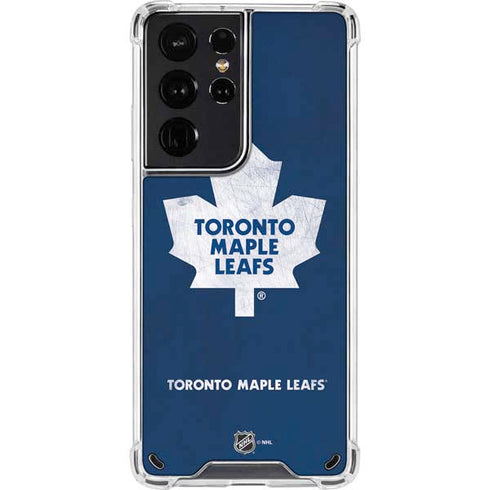 NHL Toronto Maple Leafs Distressed Galaxy S21 Ultra 5G Clear Case