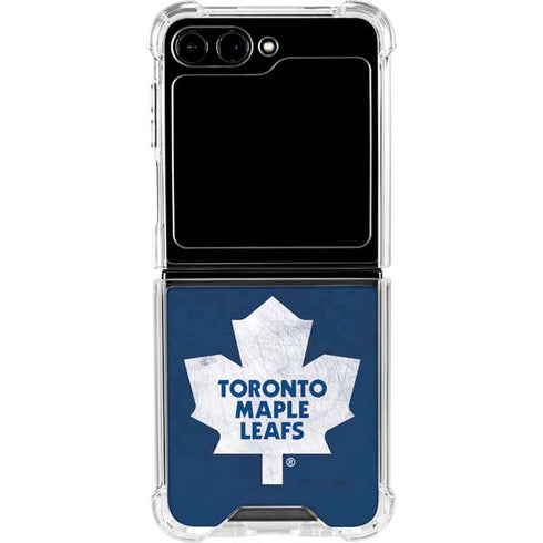 NHL Toronto Maple Leafs Distressed Galaxy Z Flip5 5G Clear Case