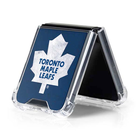 NHL Toronto Maple Leafs Distressed Galaxy Z Flip5 5G Clear Case