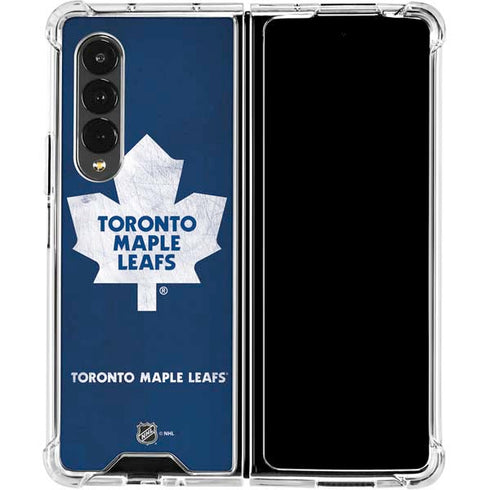 NHL Toronto Maple Leafs Distressed Galaxy Z Fold4 5G Clear Case