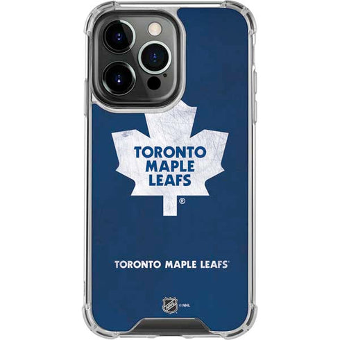 NHL Toronto Maple Leafs Distressed iPhone 13 Pro Clear Case