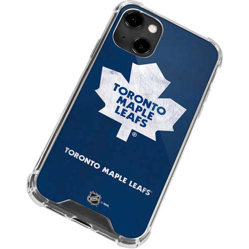 NHL Toronto Maple Leafs Distressed iPhone 14 Clear Case