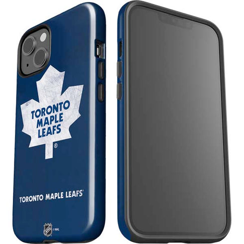 NHL Toronto Maple Leafs Distressed iPhone 15 Plus Impact Case