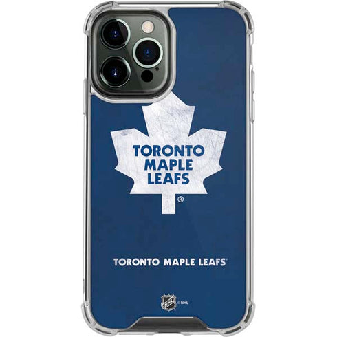NHL Toronto Maple Leafs Distressed iPhone 14 Pro Max Clear Case