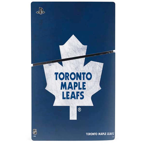 NHL Toronto Maple Leafs Distressed PS5 Slim Digital Edition Bundle Skin