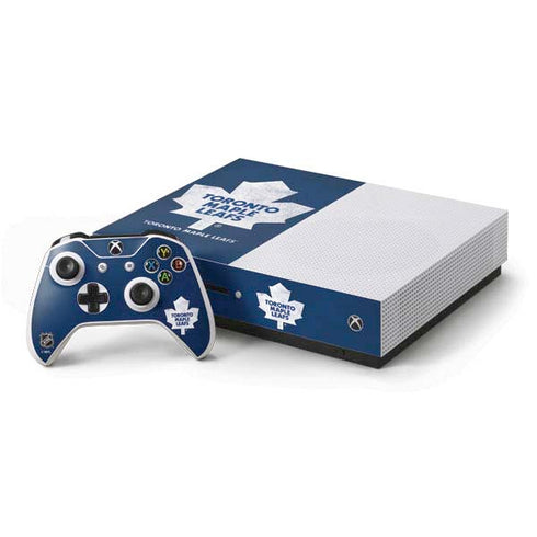 NHL Toronto Maple Leafs Distressed Xbox One S Console and Controller Bundle Skin