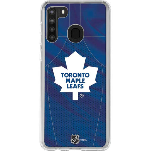 NHL Toronto Maple Leafs Home Jersey Galaxy A21 Clear Case