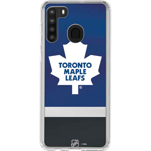 NHL Toronto Maple Leafs Jersey Galaxy A21 Clear Case