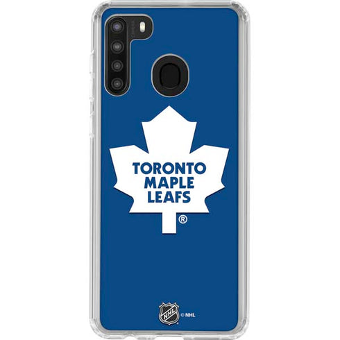 NHL Toronto Maple Leafs Solid Background Galaxy A21 Clear Case