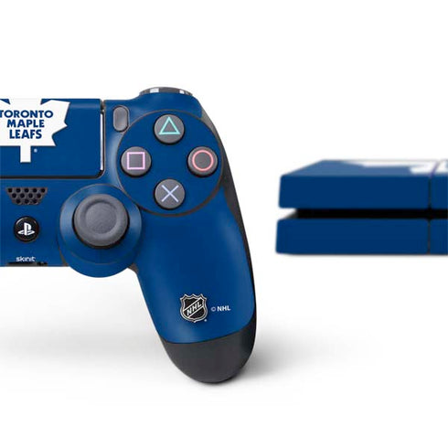 NHL Toronto Maple Leafs Solid Background PS4 Console and Controller Bundle Skin