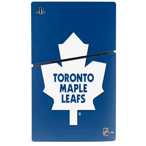 NHL Toronto Maple Leafs Solid Background PS5 Slim Disk Bundle Skin
