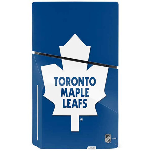 NHL Toronto Maple Leafs Solid Background PS5 Slim Disk Bundle Skin