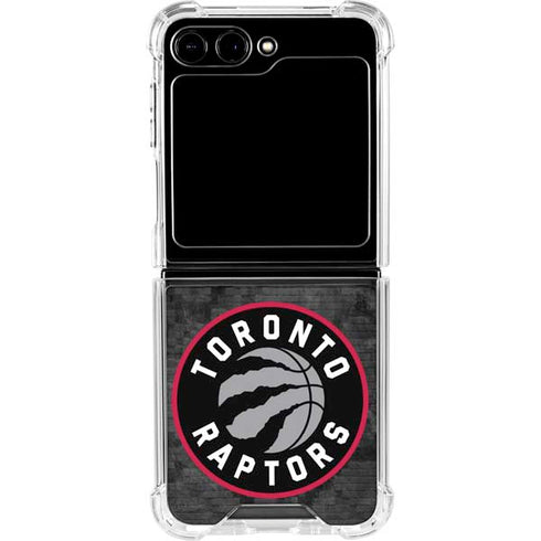 NBA Toronto Raptors Black Rust Galaxy Z Flip5 5G Clear Case