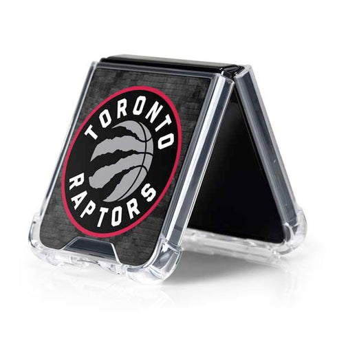 NBA Toronto Raptors Black Rust Galaxy Z Flip5 5G Clear Case