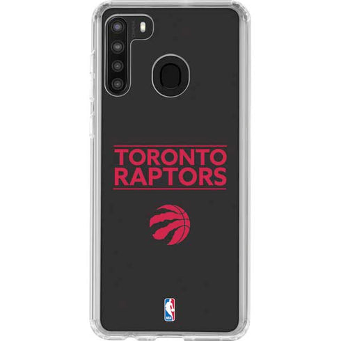 NBA Toronto Raptors Standard - Black Galaxy A21 Clear Case