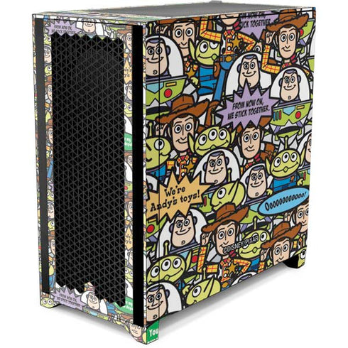 Disney Toy Story Characters Collage Pattern Corsair 4000D Tempered Glass Mid-Tower ATX Case Skin