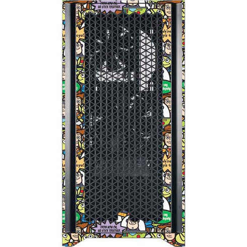 Disney Toy Story Characters Collage Pattern Corsair 4000D Tempered Glass Mid-Tower ATX Case Skin