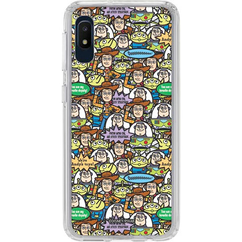 Disney Toy Story Characters Collage Pattern Galaxy A10e Clear Case