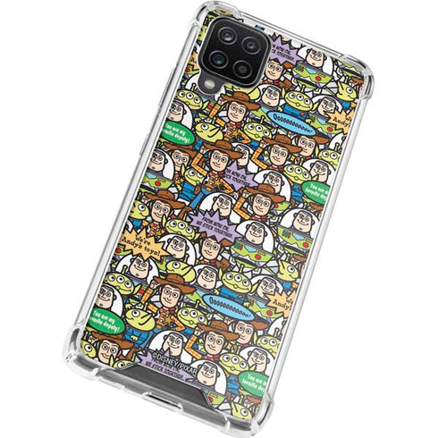 Disney Toy Story Characters Collage Pattern Galaxy A12 Clear Case