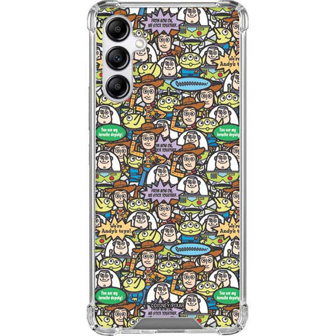 Disney Toy Story Characters Collage Pattern Galaxy A14 5G Clear Case
