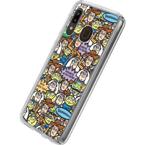 Disney Toy Story Characters Collage Pattern Galaxy A20 Clear Case
