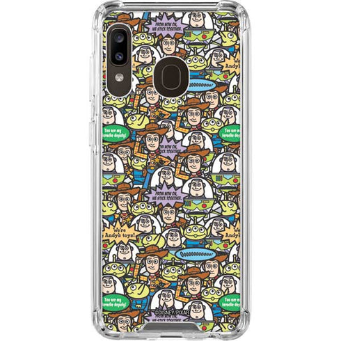 Disney Toy Story Characters Collage Pattern Galaxy A30 Clear Case