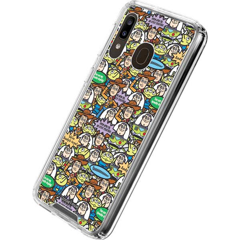 Disney Toy Story Characters Collage Pattern Galaxy A30 Clear Case