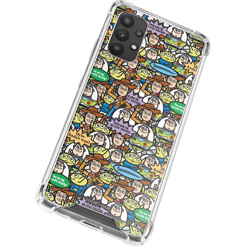Disney Toy Story Characters Collage Pattern Galaxy A32 5G Clear Case