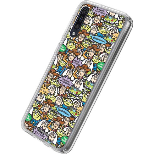Disney Toy Story Characters Collage Pattern Galaxy A50 Clear Case