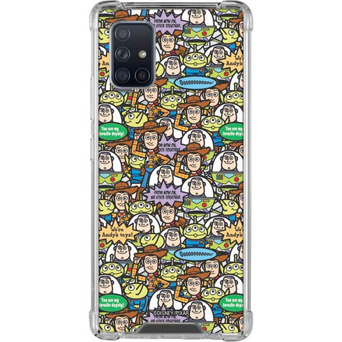 Disney Toy Story Characters Collage Pattern Galaxy A71 5G Clear Case