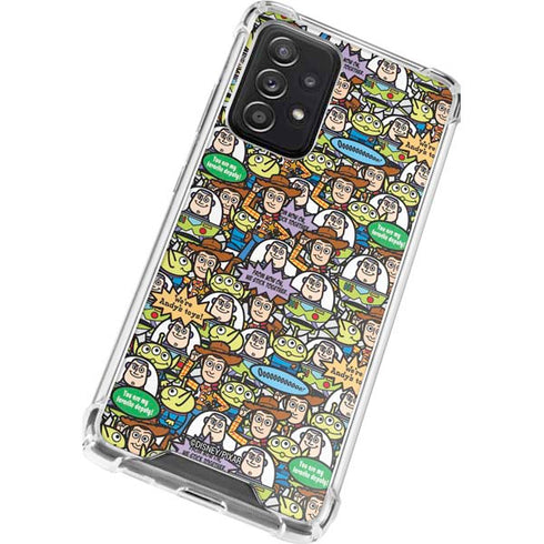 Disney Toy Story Characters Collage Pattern Galaxy A72 5G Clear Case