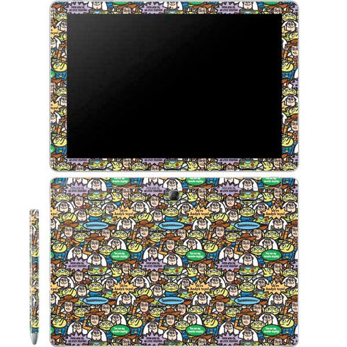 Disney Toy Story Characters Collage Pattern Galaxy Book 12in Skin