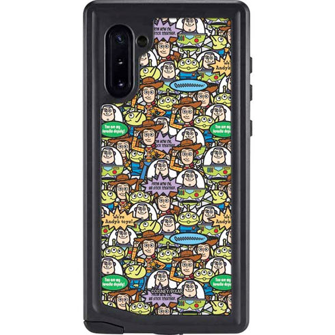 Disney Toy Story Characters Collage Pattern Galaxy Note 10 Waterproof Case