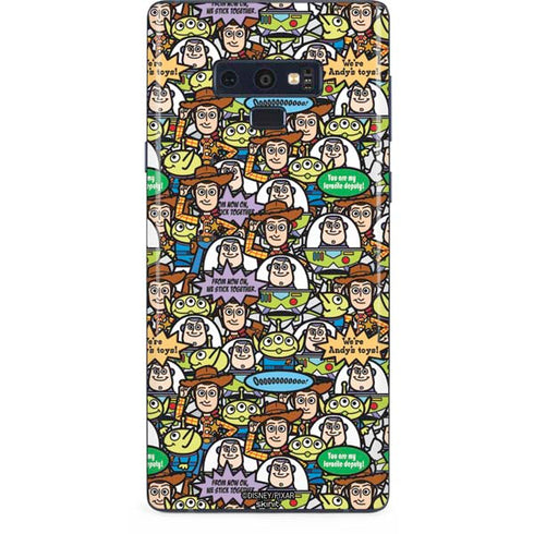 Disney Toy Story Characters Collage Pattern Galaxy Note 9 Skin