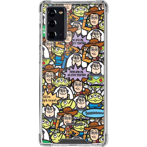 Disney Toy Story Characters Collage Pattern Galaxy Note20 5G Clear Case