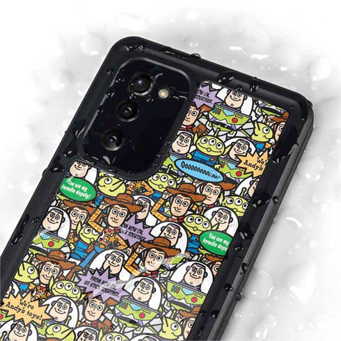 Disney Toy Story Characters Collage Pattern Galaxy Note20 5G Waterproof Case
