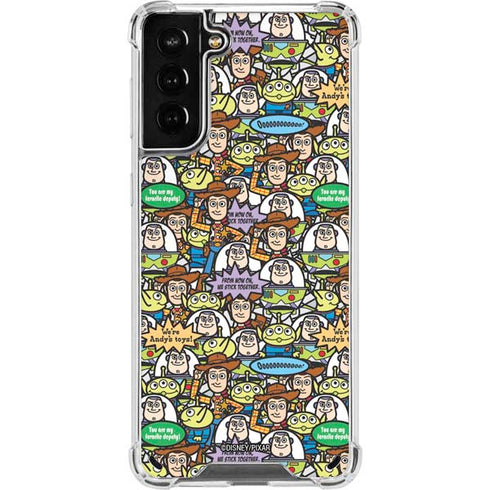 Disney Toy Story Characters Collage Pattern Galaxy S21 Plus 5G Clear Case