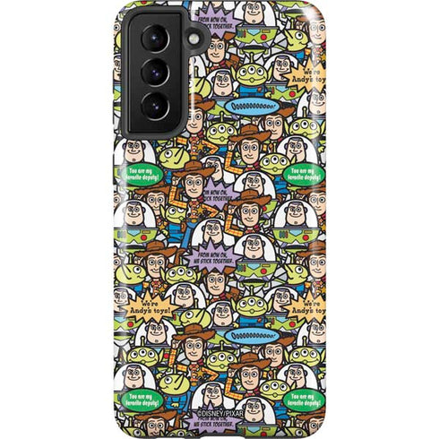 Disney Toy Story Characters Collage Pattern Galaxy S21 Plus 5G Pro Case