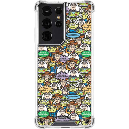 Disney Toy Story Characters Collage Pattern Galaxy S21 Ultra 5G Clear Case